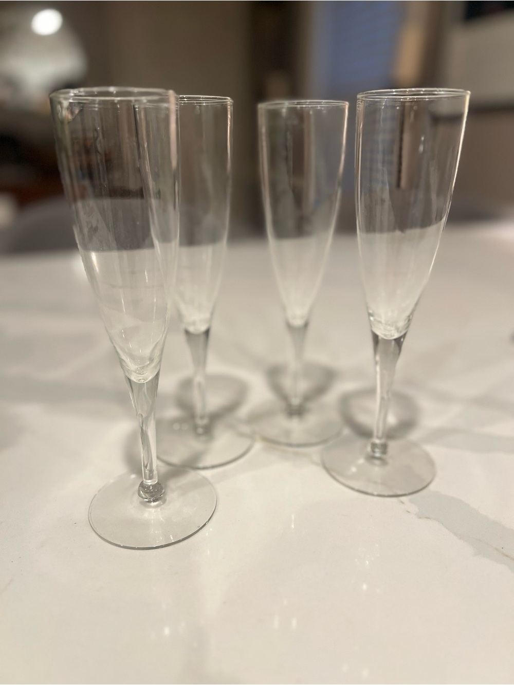 Pottery Barn Clear Champagne Flute Glasses - Set of 4
